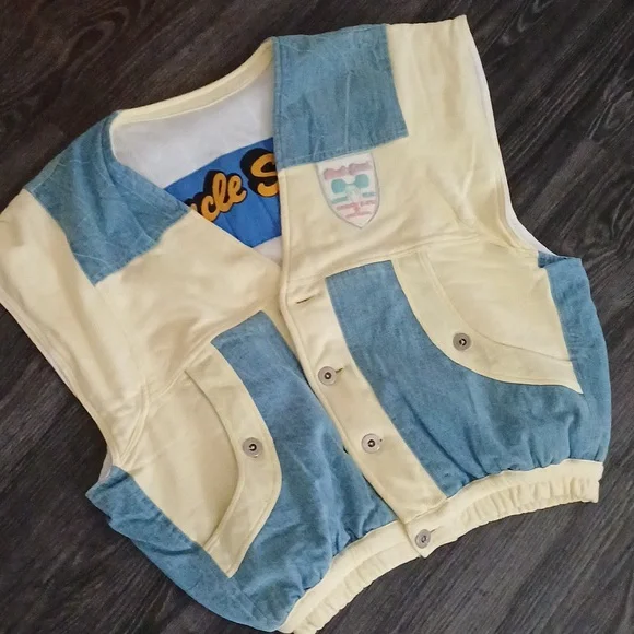 80s vintage Uncle Sam lifting bodybuilding gym streetwear vest L - Picture 2 of 14